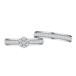 Ada Schmuck Sofort Lieferbar Geringe Mindestbestellmenge 1 Stück Verlobungsgeschenk <span class=keywords><strong>Sterling</strong></span> Silber Damen S925 Zweiteiliges Zirkon-Ringset - Product Image 6