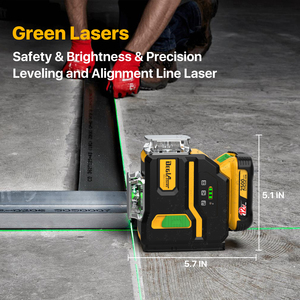 DEGLASERS Industrial Professional 12lines <strong>Laser</strong> Level Kit 12V Lithium Battery <strong>Super</strong> Bright <strong>Green</strong> Beam Pendulum Self-Leveling - Product Image 1