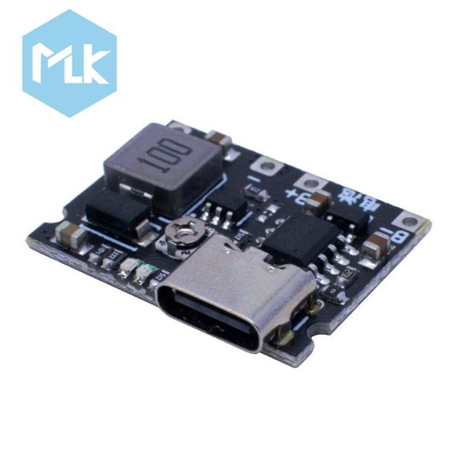 MLK Type-C 3.7V to 9V 5V 2A - Step up Boost Module 18650 Lithium Battery Charging Discharging Board Huakeshengyeic