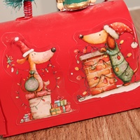 JAI IMAN 48 pièces Autocollants personnalisés en PET transparent pour scrapbooking, thème Noël Teckel, auto-adhésifs