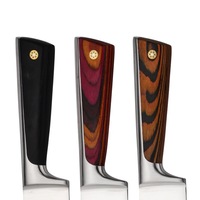 Nouveau design ensemble de couteaux de chef de cuisine en acier inoxydable de haute qualité avec manche en bois Pakka forgé