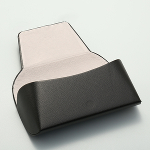 Estuche para gafas hecho a mano de cuero negro de gran tamaño. Estuche para gafas de sol graduadas, bolso de mano, caja de papel, bolsa de tela OPP, se pueden personalizar. - Product Image 5