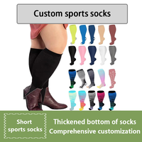 Chaussettes de compression personnalisées à hauteur du genou pour femmes et hommes, grandes tailles, mollets larges, compression graduée 30 mmHg, en nylon