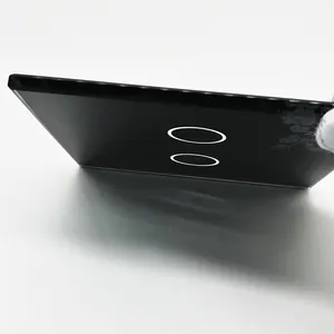 Werkseitig angepasste 86*86*3mm elektronische Glasscheibe Schalters cheibe aus gehärtetem Glas schwarze Glassc halter abdeckung für Smart Switch