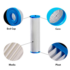 Élément filtrant en PET 20 microns 10/20/30/<span class=keywords><strong>40</strong></span> pouces 68mm <span class=keywords><strong>cartouche</strong></span> plissée en polyester mince pour système de filtration d'eau - Product Image 6