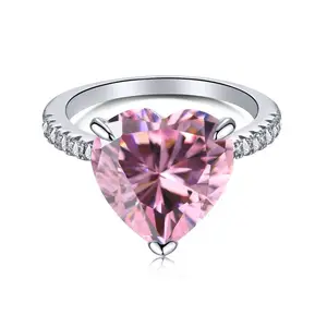 Hete Populaire Nieuwe Design Mode Hart 925 Sterling Zilveren Ring Zirkoon Verlovingsring Voor Mannen Vrouwen