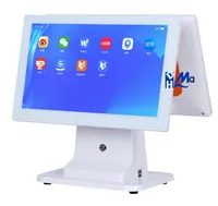Monitor Layar Sentuh Kapasitif dengan Casing Logam Industri, Antarmuka USB, Layar Baru 15/15.6 Inci untuk Terminal POS Android/Windows 10