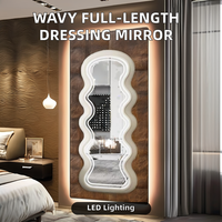 Le best-seller européen de l'habillage corporel pleine longueur haute définition de forme ondulée miroir floral Espejo Miroir