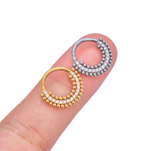 Nhẫn khuyên mũi Titan ASTM F136 16G nhiều kiểu dáng, đính đá CZ, khuyên clicker, khuyên Helix, khuyên Daith, khuyên tai, trang sức xỏ khuyên tai - Product Image 5