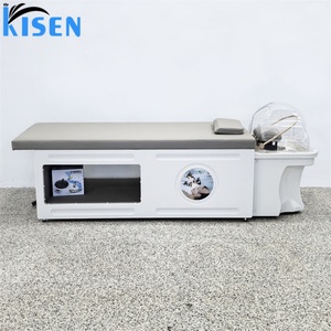 KISEN High <b>End</b> Barbershop Thai Style Electric Shampoo <b>Bed</b> with Water Circulation Storage Portable Head Therapy SPA Shampoo <b>Bed</b> - Product Image 2