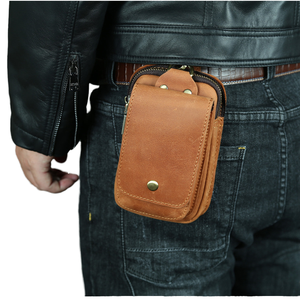 Aiguoniu กระเป๋าคาดอกหนังแท้สำหรับผู้ชาย, กระเป๋าคาดเอวกระเป๋าคาดเอวสไตล์วินเทจ - Product Image 1