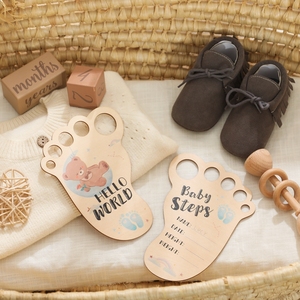 New Arrival Cute Wooden Footprint Letters DIY Baby Souvenirs to Mark Milestones