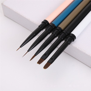 5Pcs Multicolor Matte Handle Nail Art Brush Set Non Shedding Nylon Bristles for Salon Gel Design - Product Image 4
