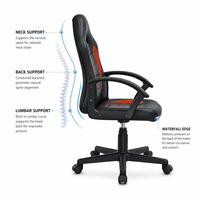 Chaise de bureau gaming moderne en cuir PU, réglage de hauteur 12 cm, accoudoirs incurvés fixes, pour la maison, le bureau et l'étude