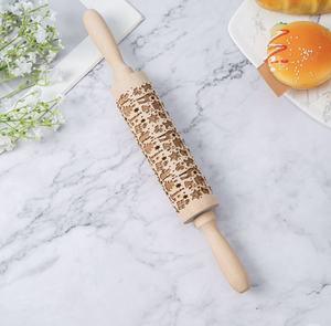 Rouleau à pâtisserie en bois pour les fêtes et Noël, avec motif de Noël imprimé, idéal comme cadeau de Noël - Product Image 5