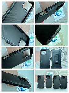 3 en 1 360 a prueba de golpes Defender Black Belt Clip Phone Case para iPhone 17 16 15 14 13 360 Rotación Kickstand Combo Fundas Forros - Product Image 2