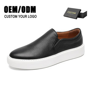 정품 가죽 게으른 레이스 없음 블랙 워킹 캐주얼 보드 신발 남성용 1 등자 로퍼 - Product Image 1