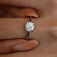 Bagues Solitaires en Moissanite VVS Taille Ronde de 0,5 à 3 Carats en Argent S925 pour Femme, Bijoux de Fiançailles et de Mariage