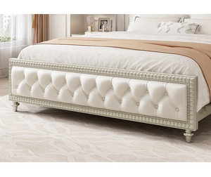 Lit double de style européen, dernières conceptions de tête de lit, ensemble de meubles de chambre haut de gamme de <span class=keywords><strong>France</strong></span>, lit king size - Product Image 4