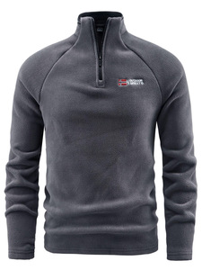 Gilet pull en polaire vert armée autrichien pour hommes, chemise décontractée de couleur unie à col montant et à manches longues (norme norvégienne) - Product Image 3