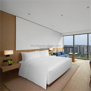 Meubles d'hôtellerie minimalistes, ensemble de meubles de chambre d'hôtel 3 étoiles modernes, lit king size ou queen size avec tête de lit et tables de chevet - Product Image 3