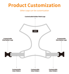 Rompi anjing reflektif tanpa tarik, tali anjing tugas berat dapat disesuaikan, bantalan lembut pelatihan <span class=keywords><strong>Harness</strong></span> Neoprene - Product Image 6