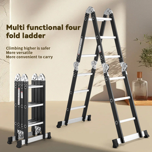 Échelle multifonction en aluminium certifiée EN131, échelle pliante 3/4/5 marches pour usage domestique, industriel, entrepôt, grenier - Product Image 4