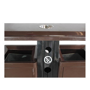 Poubelle de tri extérieure en acier galvanisé à double compartiment avec structure autoportante pour le tri des déchets - Product Image 6