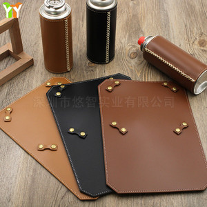 Tapis en cuir pour réchaud de pique-nique extérieur, support de pied pour réchaud de camping, housse en cuir pour cartouche de gaz CB. - Product Image 4