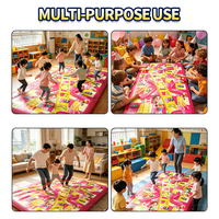 Tapete de Juego de Serpientes y Escaleras de PVC Grande Personalizado, 4x2M, Impermeable, Reutilizable, para Interiores y Exteriores, con Bolsa de Dados Inflable