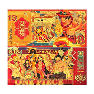 Tarjeta de Billete de Papel Metálico Dorado con Diseño de Capitán Pirata de Anime Japonés, 5 Diseños, Regalo Coleccionable - Product Image 3
