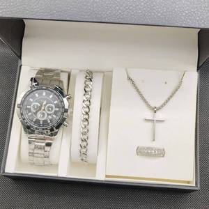 Ensemble de 4 montres et bracelets à quartz pour hommes-Bracelet en acier tendance-Accessoires simples YuSa886 - Product Image 5