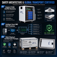 Pack de batteries solaires LiFePO4 51,2 V 314 Ah 16 kWh avec écran tactile intelligent, surveillance à distance via application Bluetooth 4G