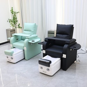 Fauteuil de pédicure européen avec massage corporel complet, spa pour les pieds à remous sans tuyaux en céramique et verre, fauteuil de salon - Product Image 1