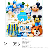 Ballon en caoutchouc en forme de souris de dessin animé, bannière Joyeux Anniversaire, affiche, ensemble de décorations pour fête d'anniversaire d'enfants