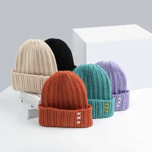 Wholesale 2024 Women's Wool Knitted Beanie Warm Acrylic Winter Beanie
