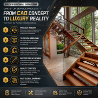 Escalier flottant moderne sur mesure avec marches en bois massif de qualité FAS et poutre invisible en acier au carbone pour l'intérieur de villas de luxe