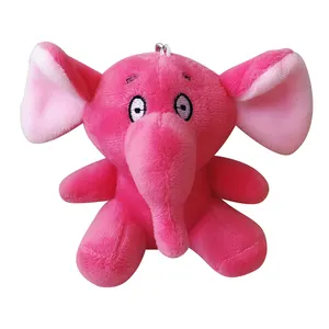 थोक कस्टम प्यारा हाथी कुंजी श्रृंखला मिनी नरम हाथी आलीशान खिलौने के लिए सजावट