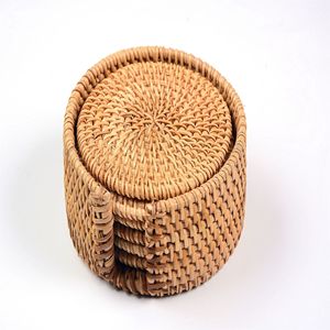 Manteles Individuales redondos de ratán, almohadillas calientes aisladas, soporte duradero <span class=keywords><strong>para</strong></span> maceta <span class=keywords><strong>para</strong></span> <span class=keywords><strong>mesa</strong></span> - Product Image 4