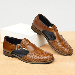 Chaussures habillées de luxe pour hommes, style italien, à enfiler, bout pointu, faites à la main, légères et respirantes, idéales pour l'automne, les affaires et les mariages - Product Image 2