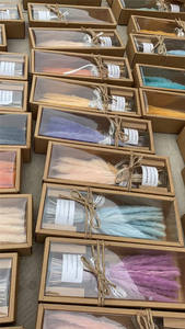 SZ0491 Juego de Regalo de Hierba de Pampas <span class=keywords><strong>con</strong></span> Florero de Vidrio para Decoración del Hogar, Hierba de Pampas Seca Pequeña en Caja de Regalo - Product Image 4