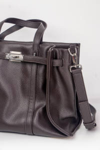 Bolso de hombro de gran capacidad de piel de vaca de primera calidad color café genuino de JunXing, bolso de hombro sencillo y moderno para mujer. - Product Image 5