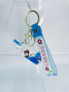 Gran Promoción Llavero <span class=keywords><strong>de</strong></span> Acrílico con Líquido Flotante <span class=keywords><strong>de</strong></span> Burbujas, Diseño <span class=keywords><strong>de</strong></span> Osito y Taza <span class=keywords><strong>de</strong></span> Té con Leche, Artesanal - Product Image 2