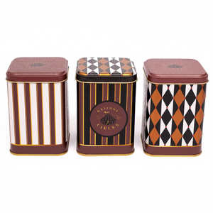 Juego de botes cuadrados de metal-87x87x125mm (Juego de 3) Vintage Circus Elegance Circus Design - Product Image 2