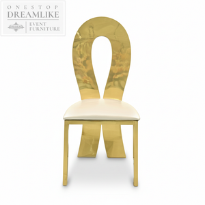 Chaises de luxe dorées <span class=keywords><strong>en</strong></span> acier inoxydable à dossier rond, durables, pour événements de mariage oniriques, <span class=keywords><strong>location</strong></span> pour fêtes et événements <span class=keywords><strong>en</strong></span> extérieur ou <span class=keywords><strong>en</strong></span> salon - Product Image 2