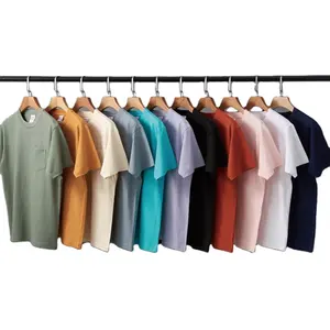 맞춤 로고 판매 남성용 작업 유틸리티 및 안전 상의 남성용 루즈핏 헤비웨이트 반소매 포켓 티셔츠