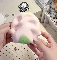 Jouet Squishy Fraise Plate Nunu en Mousse PU à Remontée Lente, Jouet Sensoriel Anti-Stress à Presser, Cadeau Nouveauté, Vente en Gros