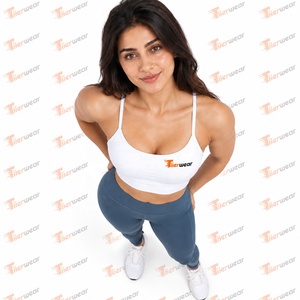 Conjunto de Sujetador Deportivo Transpirable de Soporte Medio para Yoga y Gimnasio con Logotipo Frontal Sólido para Mujer al por Mayor - Product Image 3