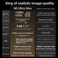 Projecteur JMGO N5 Ultra Max Laser Tricolore DLP 4K Mise au Point Automatique 6000 Lumens Android OS 16:9 Home Cinéma Portable