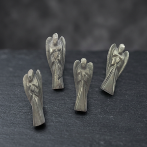 Figurines d'anges en pierres précieuses vertes faites à la main, sculptées en forme libre, décoration artisanale pour la maison - Product Image 5